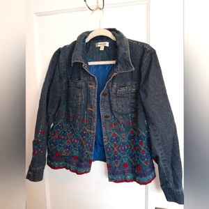 Coldwater Creek Decorative Jean Jacket Missing 3 Buttons P/M